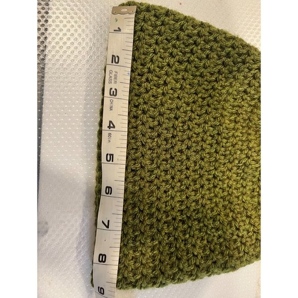 Handmade Crochet Olive Green Beanie Hat - Picture 5 of 6